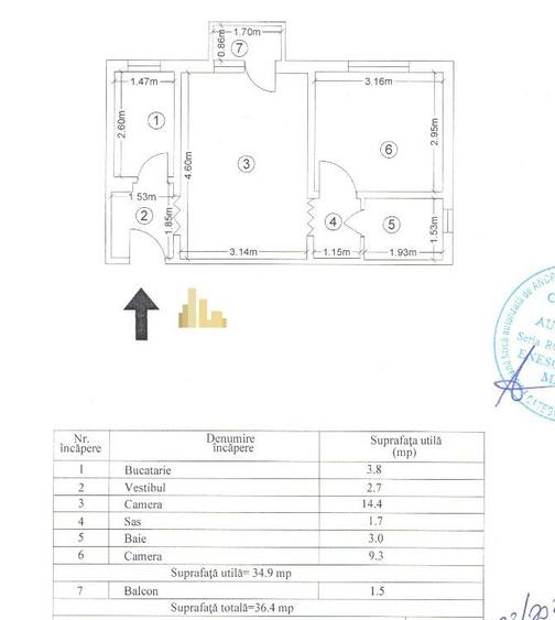 Apartament cu 2 camere semidecomandat, mobilat în Progresul