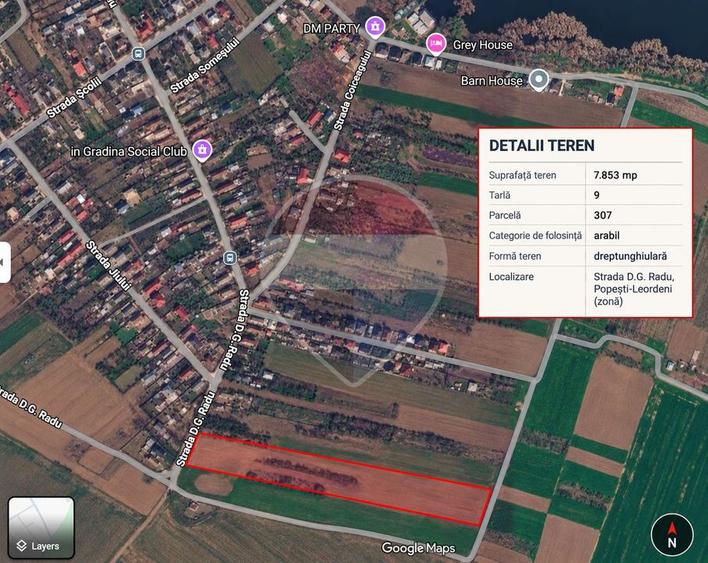 Teren agricol intravilan de 7853 mp, în Petrăchioaia