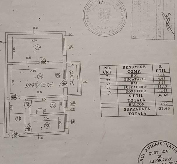 Apartament cu 2 camere nedecomandat, mobilat în Fălticeni