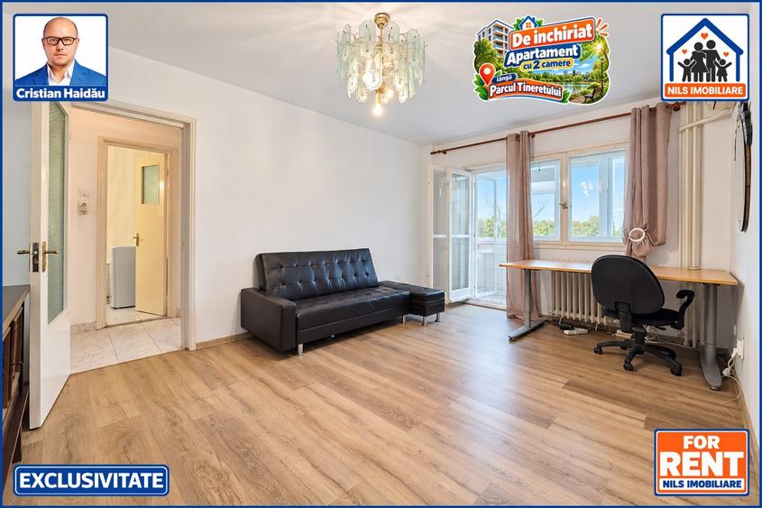 Apartament cu 2 camere semidecomandat în Tineretului