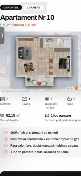 Apartament cu 2 camere în Giroc