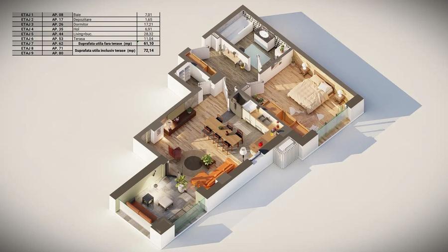 Apartament cu 2 camere decomandat în Exterior Vest