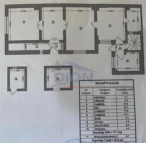 Apartament cu 3 camere semidecomandat în Dristor