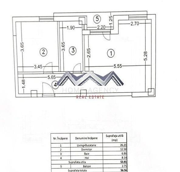 Apartament cu 2 camere în Ultracentral