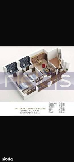 Apartament cu 3 camere decomandat, mobilat în Vitan