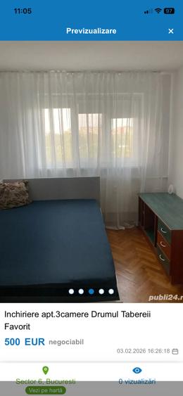 Apartament cu 3 camere circular în Lujerului