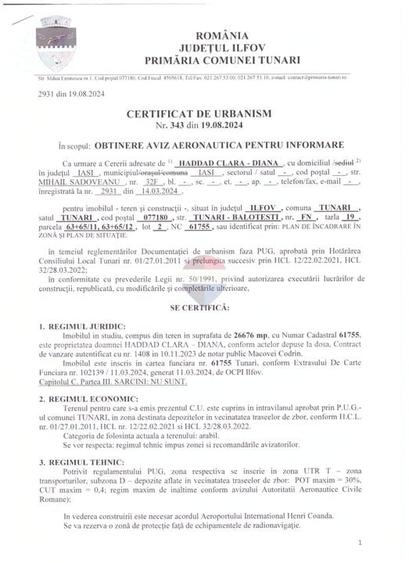 Teren Construcții intravilan de 26676 mp, în Tunari