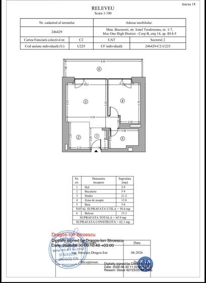 Apartament cu 2 camere semidecomandat în Aviației