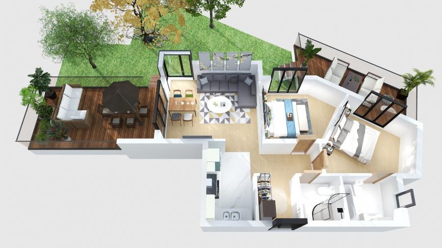 Apartament cu 3 camere semidecomandat în Moșilor