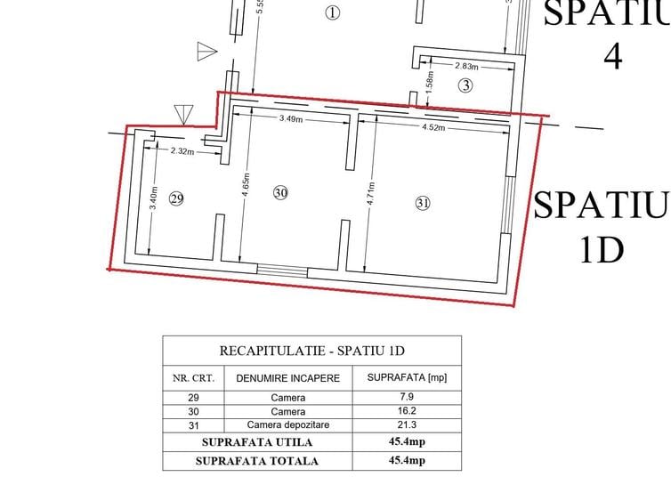 Spatiu de birouri sau depozitare. Ultracentral. 45mp. Comision 0 - 1