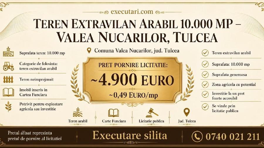 Teren agricol extravilan de 10000 mp, în Central