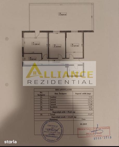 Apartament cu 3 camere în Progresul