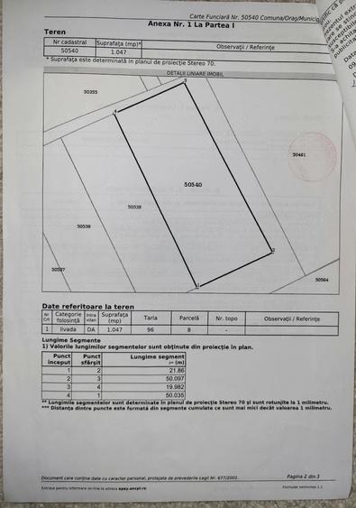 Teren de 1047 mp, în Exterior Vest