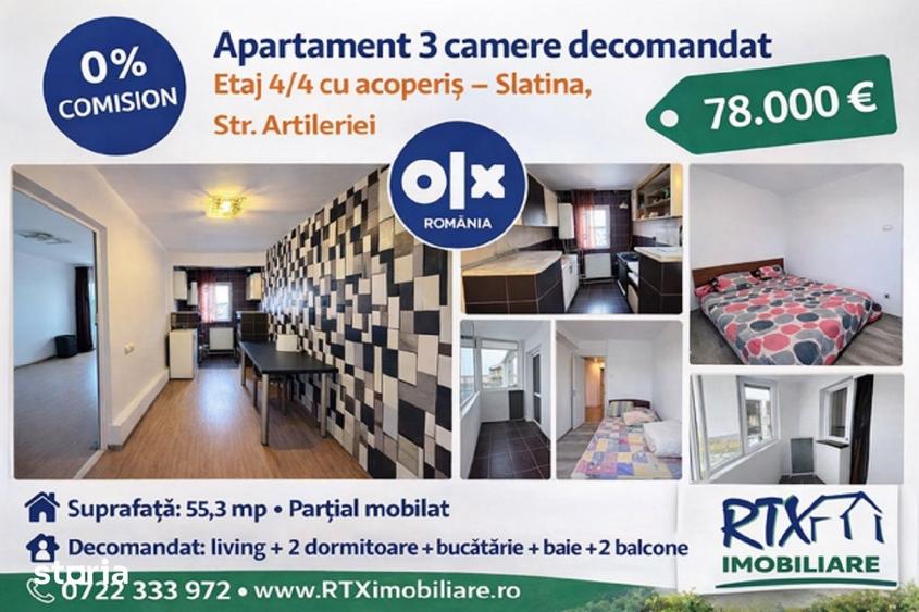 Apartament cu 3 camere decomandat în Tineretului