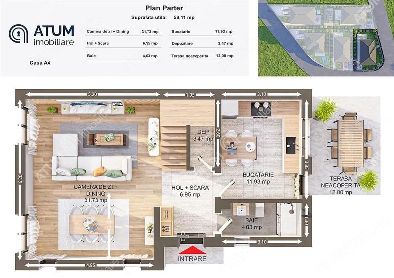 Casa individuala la cheie 4 camere decomandate si 340 mp teren - 3