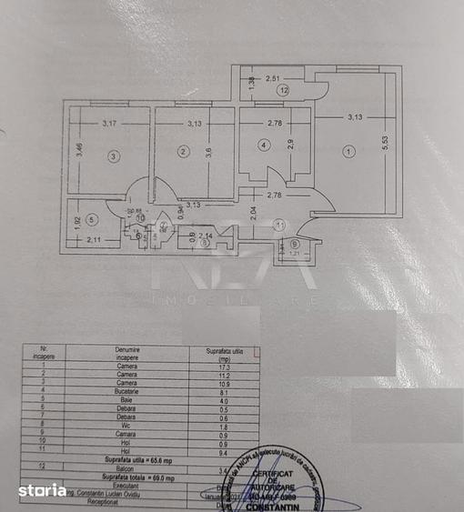 Apartament cu 3 camere, mobilat în Rahova