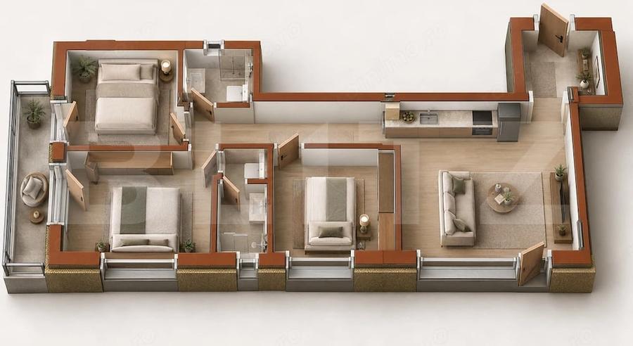 Apartament cu 4 camere decomandat în Mărăști