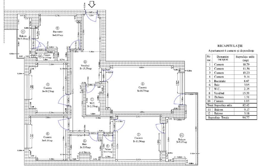 Apartament cu 4 camere decomandat în Barbu Văcărescu