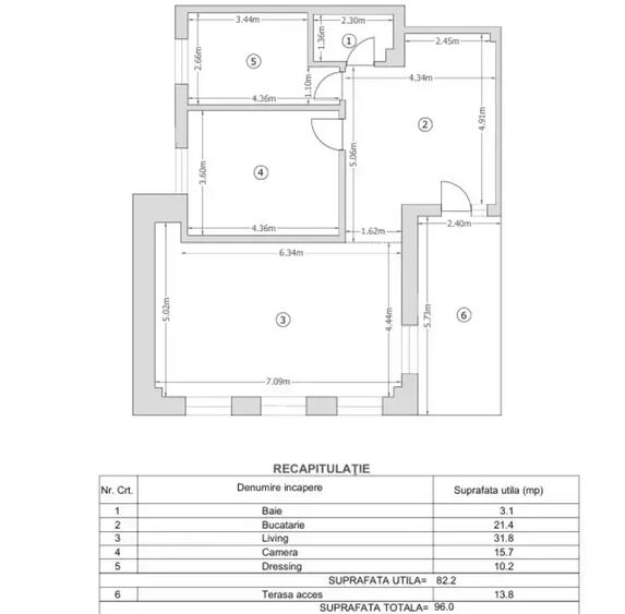 Apartament cu 4 camere semidecomandat în Armeneasca