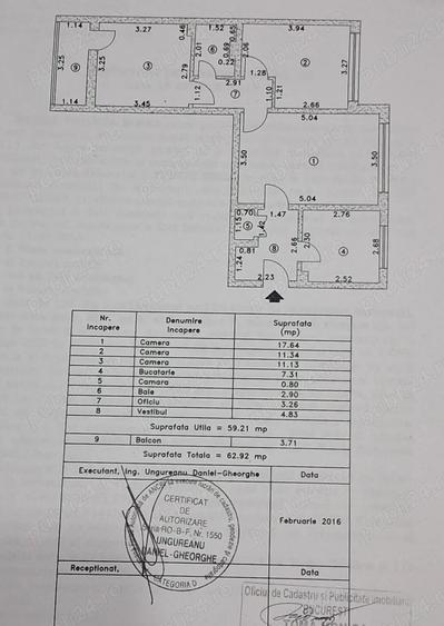 Apartament cu 3 camere semidecomandat în Colentina