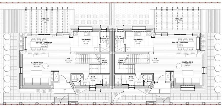 Duplex cu 4 camere cu Teren 280 Mp în Florești