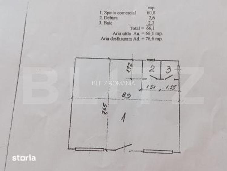 Spatiu comercial in Reghin 60 MP