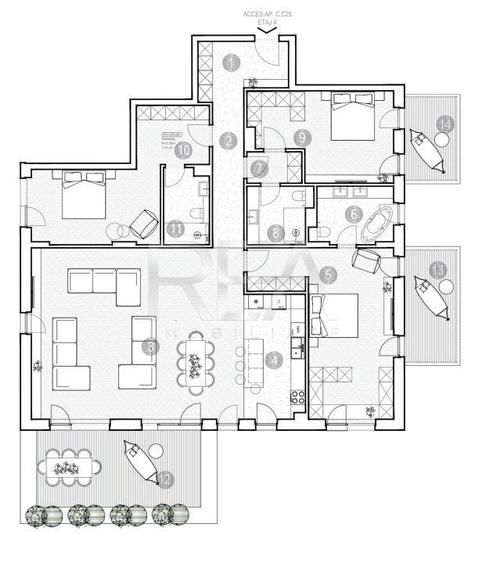 Apartament cu 4 camere semidecomandat în Grivița