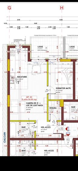 Apartament cu 2 camere semidecomandat, mobilat în Florești