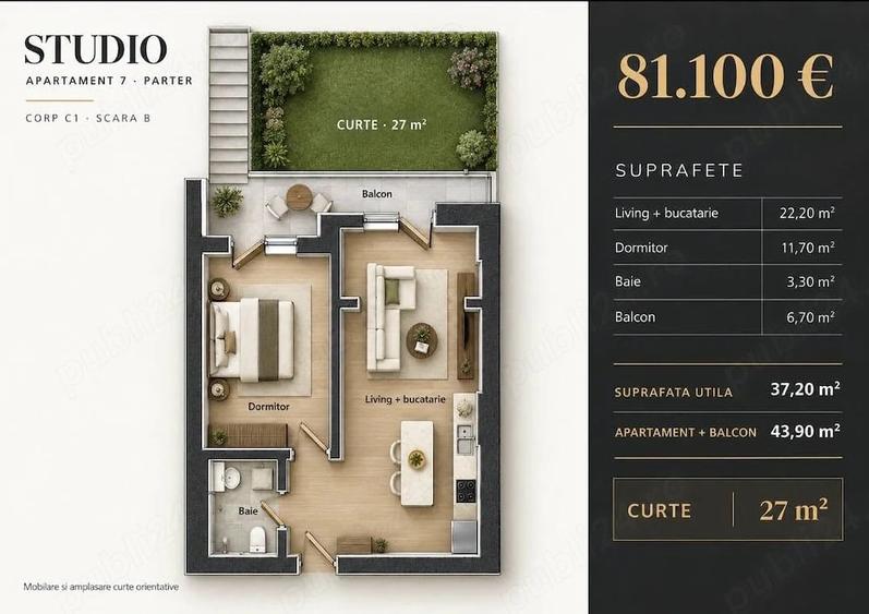 Apartament decomandat în Central