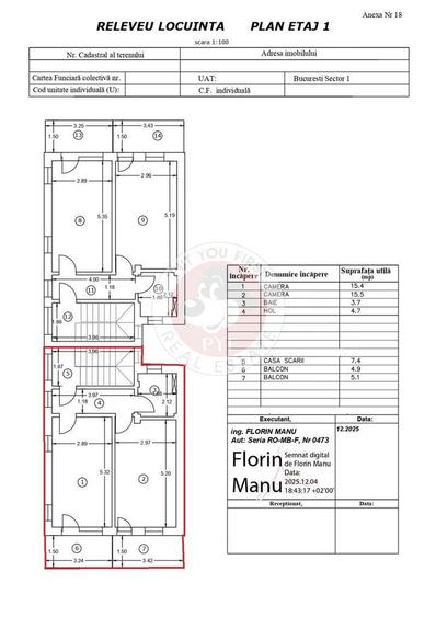 Casă cu 5 camere decomandat cu Teren 120 Mp în Bucureștii Noi