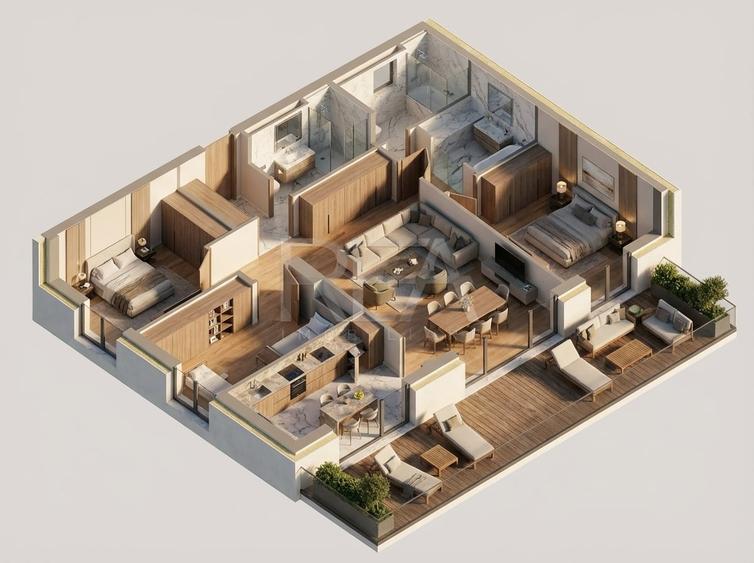 Apartament cu 4 camere semidecomandat în Universitate