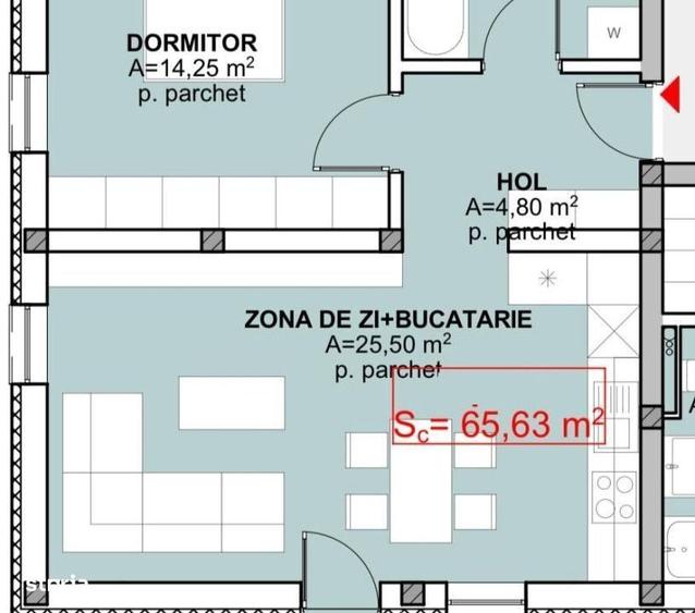 Apartament cu 2 camere în Central