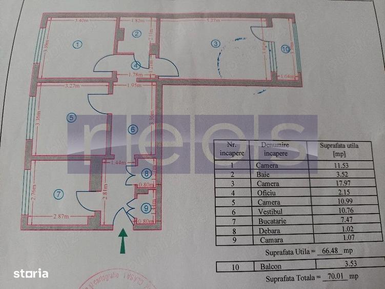 Apartament cu 3 camere decomandat în Doamna Ghica
