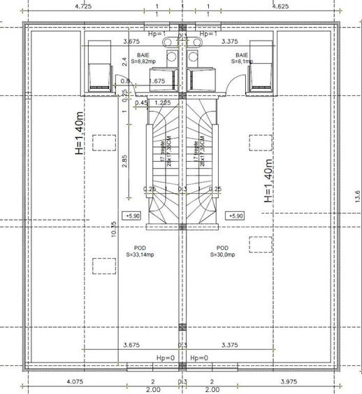 Duplex cu 4 camere cu Canalizare în Dâmbul Rotund