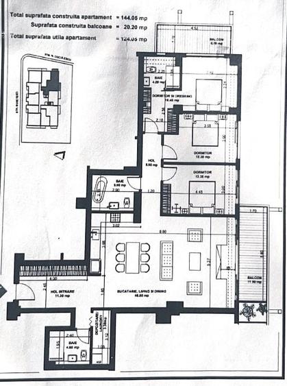 Apartament cu 4 camere semidecomandat în Aviației