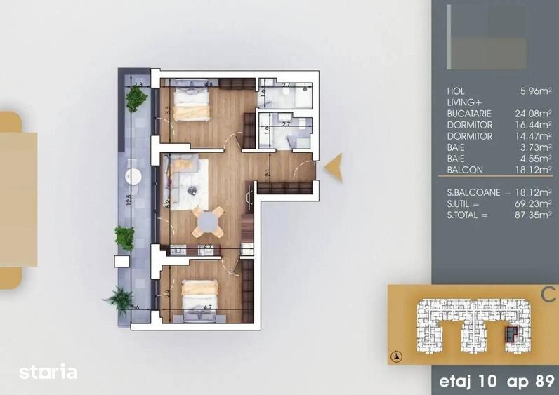 Apartament 3 camere mutare rapida 8 min metrou Nicolae Teclu - 1