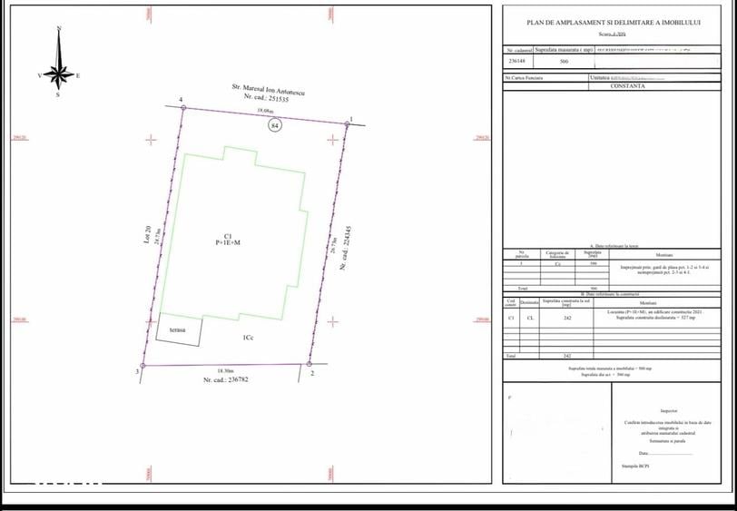 Casă cu 5 camere cu Teren 500 Mp în Central