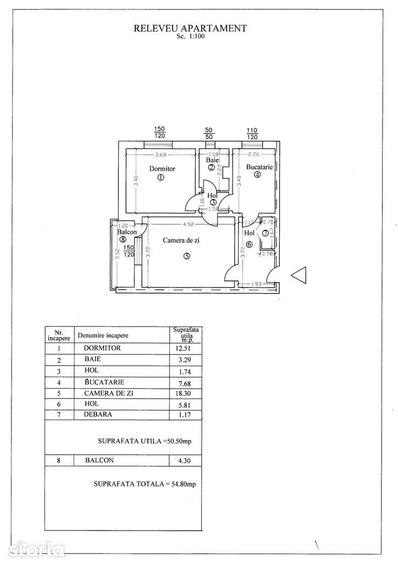 Apartament cu 2 camere decomandat în Nord