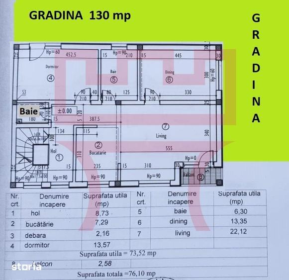 Apartament cu 3 camere în Câmpului