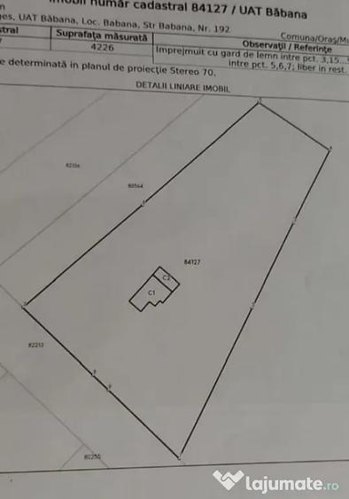 Casă cu 3 camere cu Teren 4226 Mp în Băbana