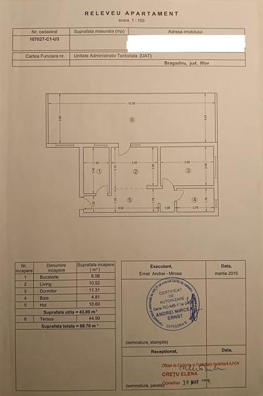 Apartament cu 2 camere semidecomandat în Bragadiru
