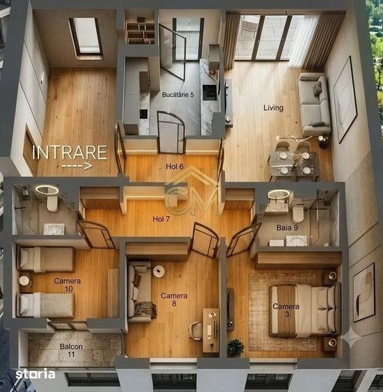 Apartament cu 4 camere decomandat în Ștrand