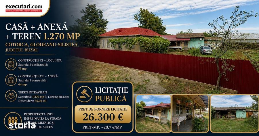 Casă cu 3 camere cu Teren 1350 Mp în Glodeanu-Siliștea
