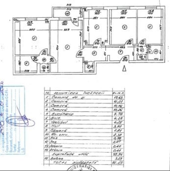 Apartament cu 4 camere semidecomandat în Olteniței