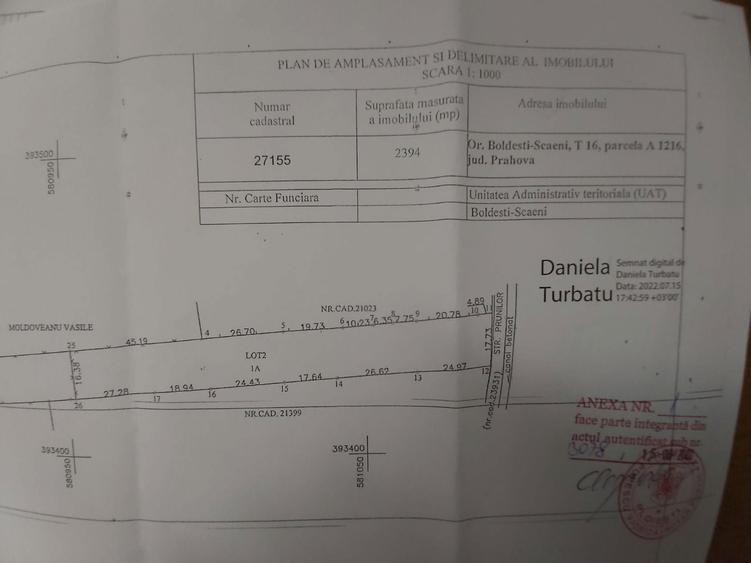 Teren de 2394 mp, în Boldești