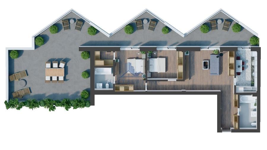 Apartament cu 3 camere semidecomandat, mobilat în Mihai Viteazul