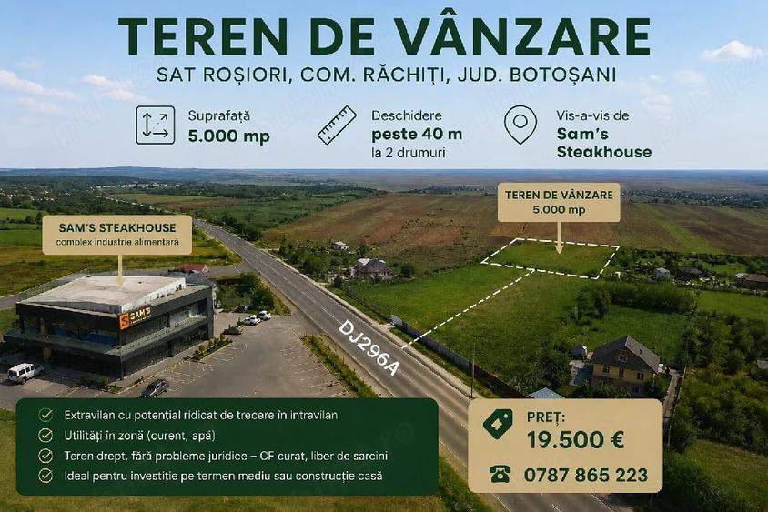 Teren de 5000 mp, în Central