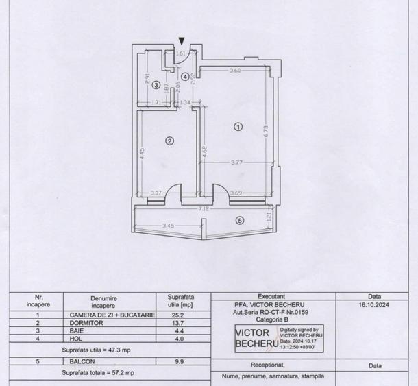 Apartament cu 2 camere în Mamaia-Sat