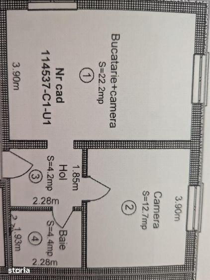Apartament cu 2 camere decomandat în Central