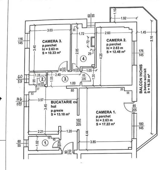 Apartament cu 3 camere decomandat în Tudor